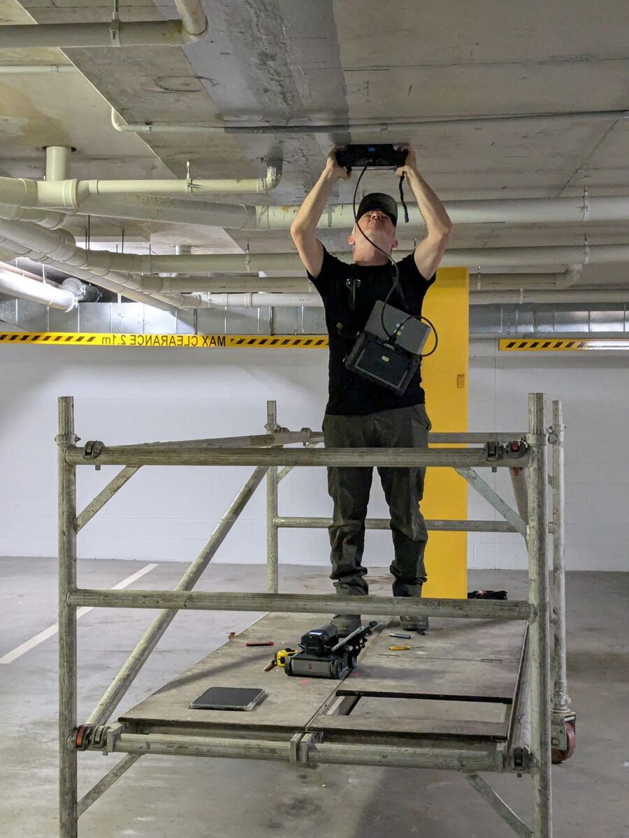 SiteOps GPR scanning concrete slab in car park