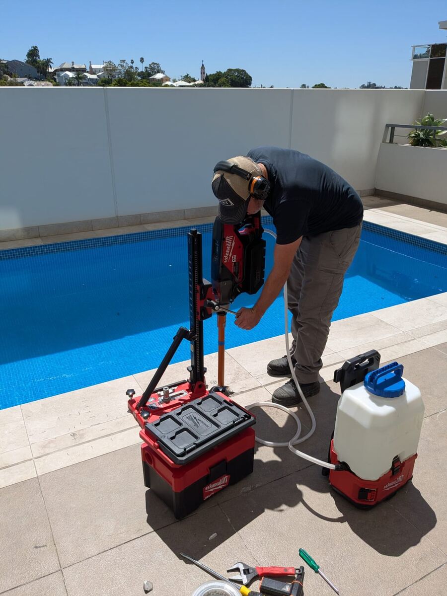 SiteOps core drilling and sampling on residential structure